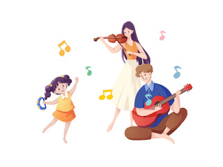 卡通表演吉他小提琴元素GIF动态图表情包